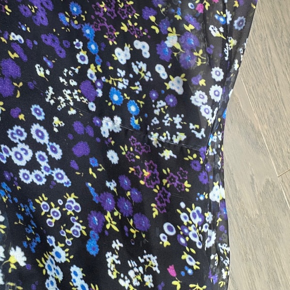 Ieena for Mac Duggal One Shoulder Floral Gown Maxi Dress Purple Chiffon Size 4 - Picture 13 of 13